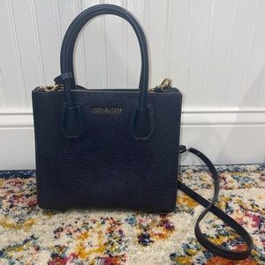 Michael Kors Mercer Medium Leather Crossbody Navy